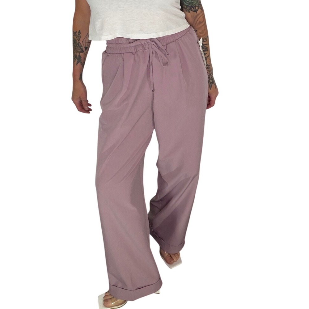 NWT Mondetta Cuffed Wide Leg Pants Womens XL Elderberry Recycled Fabric Gorpcore
